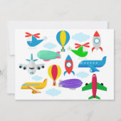 かわいい旅行をテーマにした男の赤ちゃんシャワー 招待状 (裏面)