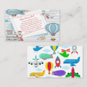 かわいい旅行をテーマにした赤ちゃんシャワーでブックカードを持ち込む エンクロージャーカード (正面/裏面)