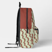 かわいい旅行ストライプグリーン プリントバックパック (左)