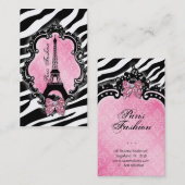 かわいい旅行名刺のパリのファッションのシマウマ 名刺 (正面/裏面)