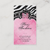 かわいい旅行名刺のパリのファッションのシマウマ 名刺 (裏面)