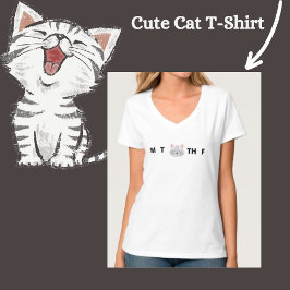 かわいい日のウィーク猫Tシャツ Tシャツ