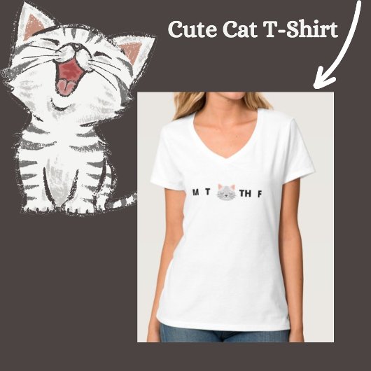かわいい日のウィーク猫Tシャツ Tシャツ