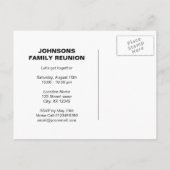 かわいい日付を保存する家族の懇親会はがき 案内ポストカード (裏面)