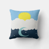 かわいい日曜日の月および星のベビーのイラストレーション クッション (裏面)