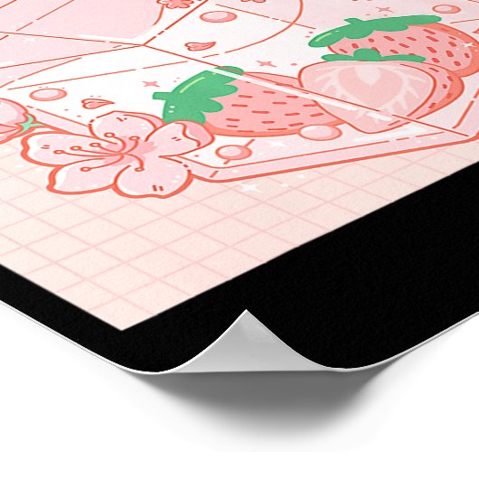 かわいい日本のかわいいアニメ美学ピンクストロガー ポスター (角)