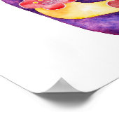 かわいい日本のこけし人形の水彩イラストレーション ポスター (角)