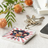 かわいい日本のこけし人形 キーホルダー (側面)