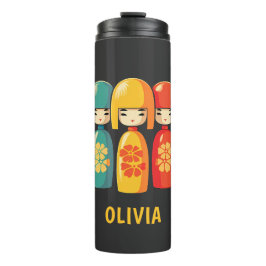 かわいい日本のこけし人形 タンブラー