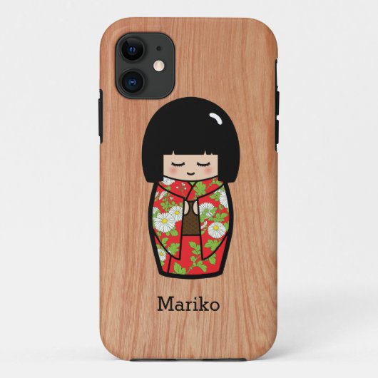 かわいい日本のこけし人形 Case-Mate iPhoneケース (裏面)