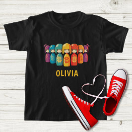 かわいい日本のこけし人形 Tシャツ