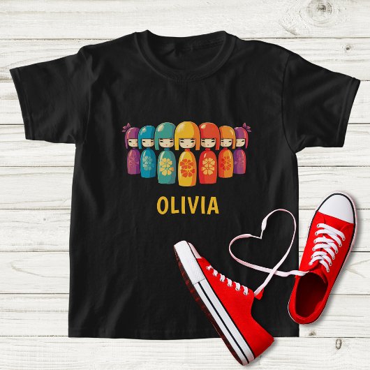 かわいい日本のこけし人形 Tシャツ