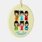 かわいい日本のこけし セラミックオーナメント (右)