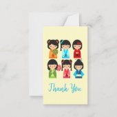 かわいい日本のこけし ノートカード (正面)