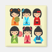 かわいい日本のこけし マグネット (正面)