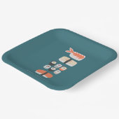 かわいい日本のすしパーソナライズされた ペーパープレート (傾斜あり)