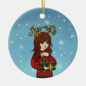 かわいい日本のアニメガールセラミックスツリー セラミックオーナメント (正面)