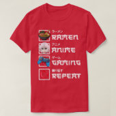 かわいい日本のアニメラーメンおもしろいゲーマーゲーミングボーイ Tシャツ (デザイン正面)