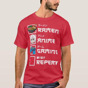 かわいい日本のアニメラーメンおもしろいゲーマーゲーミングボーイ Tシャツ
