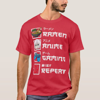 かわいい日本のアニメラーメンおもしろいゲーマーゲーミングボーイ Tシャツ
