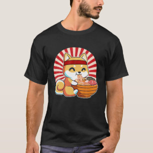 かわいい日本のアニメ柴犬ラーメンかわいい日本 Tシャツ