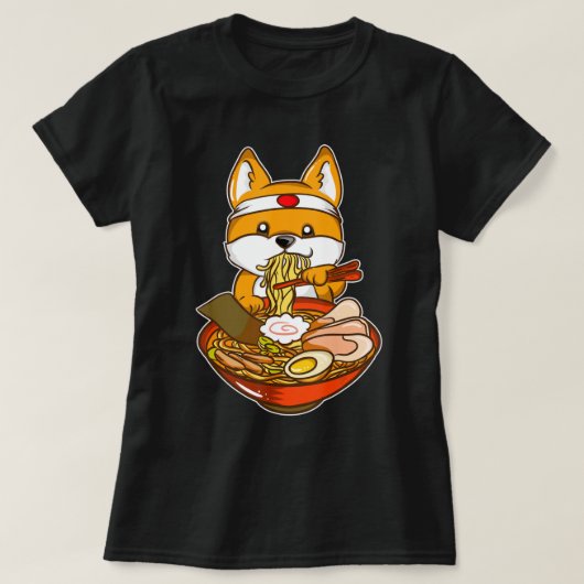 かわいい日本のアニメ柴犬ラーメン.png tシャツ (デザイン正面)