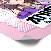 かわいい日本のアニメ&ゲーム – Vaporwave Anime ポスター (角)