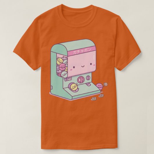 かわいい日本のガチャポンカプセル玩具機 Tシャツ (デザイン正面)