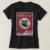 かわいい日本のキャットブラックアニメCat.png Tシャツ (デザイン正面)
