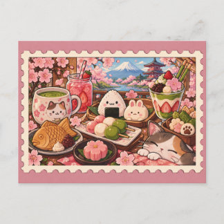 かわいい日本のスイーツ&スナック ポストカード