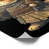 かわいい日本のスタイルサムライ猫アニメ ポスター (角)