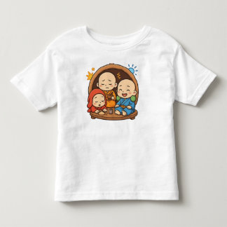 かわいい日本のスタイル僧侶グラフィックティー トドラーTシャツ