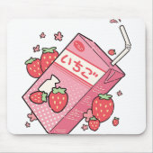 かわいい日本のストロベリージュース マウスパッド (正面)