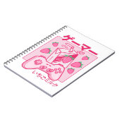 かわいい日本のストロベリーミルクシャおもしろいツミルク ノートブック (左側)