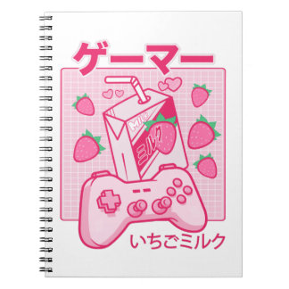 かわいい日本のストロベリーミルクシャおもしろいツミルク ノートブック