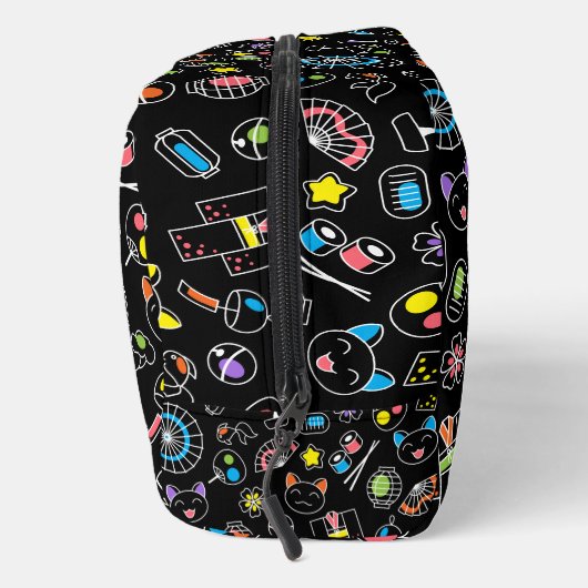 かわいい日本のズドゥードルオンブラックモノグラムイニシャル ドップキット (右)