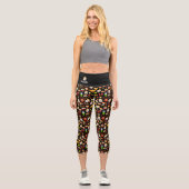 かわいい日本のデコラカプリすしヨガレギンス カプリレギンス (正面)