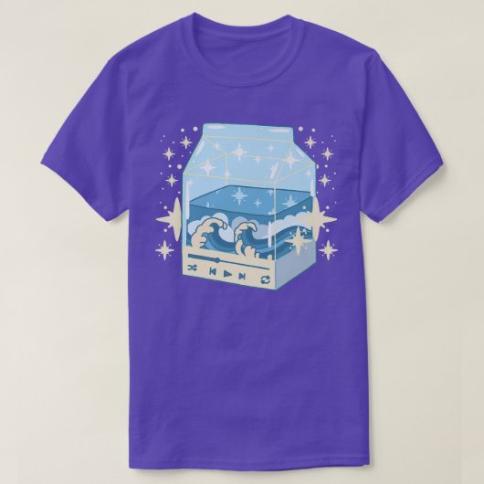 かわいい日本のミルクカートン神奈川ウェーブLofi Aes Tシャツ (デザイン正面)