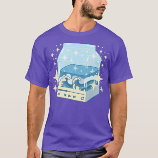 かわいい日本のミルクカートン神奈川ウェーブLofi Aes Tシャツ
