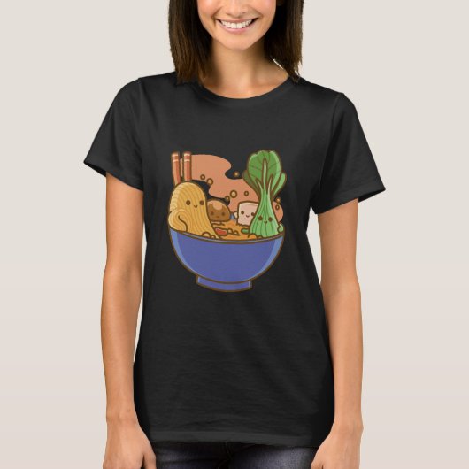 かわいい日本のラーメン Tシャツ (正面)