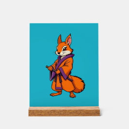 かわいい日本の侍リス アクリルサイン