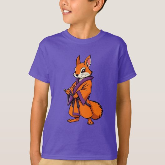 かわいい日本の侍リス Tシャツ (正面)