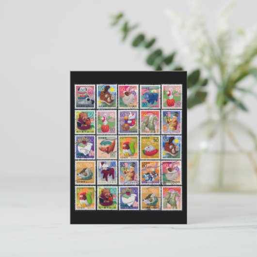 かわいい日本の動物切手の年|過去記事 ポストカード (スタンド正面)