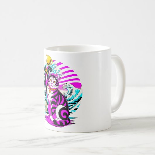 かわいい日本の勝利猫 コーヒーマグカップ (正面右)