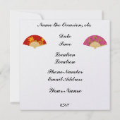 かわいい日本の女の子の招待状 招待状 (裏面)