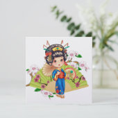 かわいい日本の女の子の招待状 招待状 (スタンド正面)