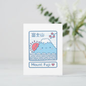 かわいい日本の富士山の落書き ポストカード (スタンド正面)