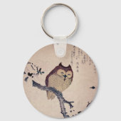 かわいい日本の微笑みフクロウ キーホルダー (正面)