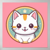 かわいい日本の猫かわいい子猫 ポスター (正面)