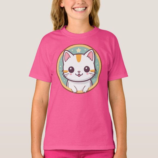 かわいい日本の猫かわいい子猫 Tシャツ (正面)